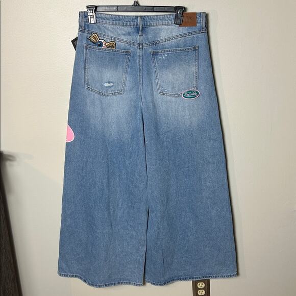 Von Dutch Eyeball Wide Leg Jeans - Light Wash NWT - Picture 12 of 16